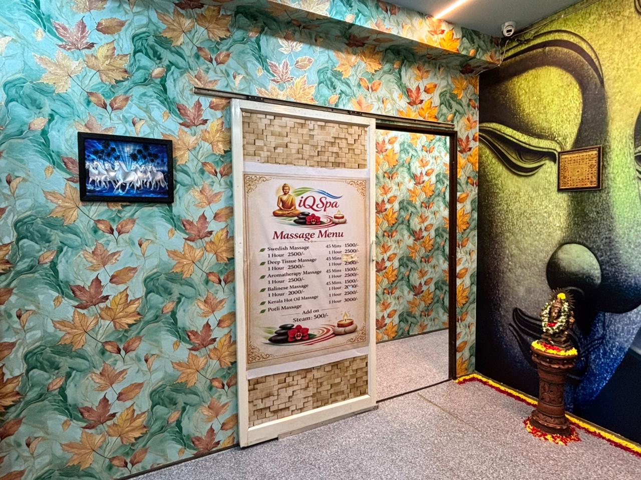 iQ Spa massage menu and interior