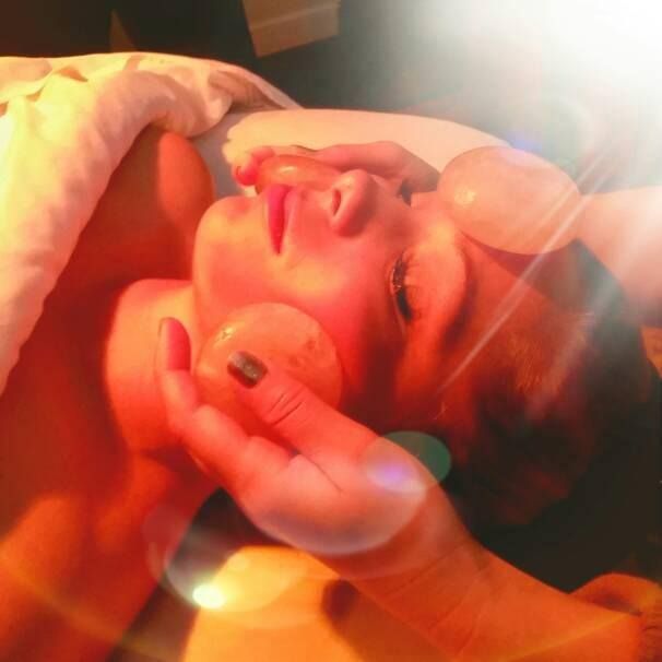 Warm stone massage